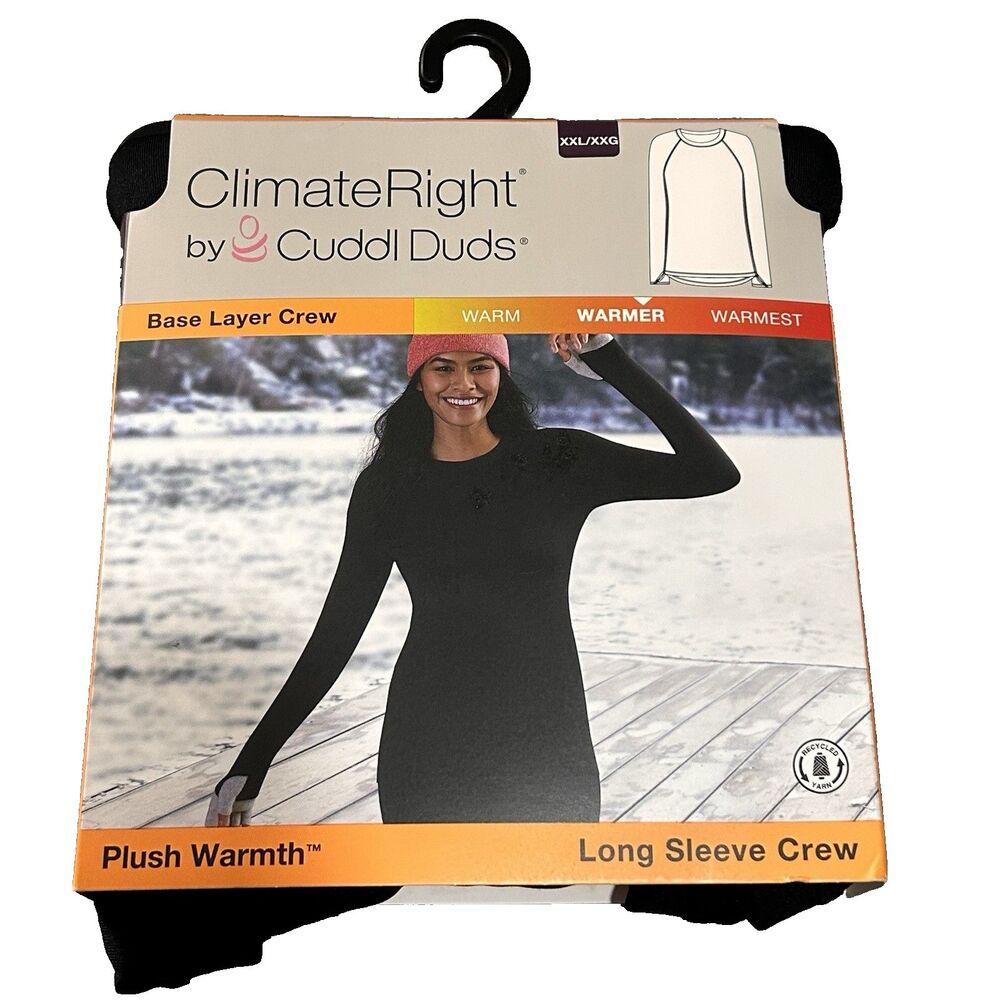 ClimateRight by Cuddl Duds Women Plush Warmth Base Layer Crew Top - Size XXL